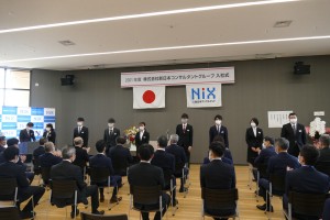 2021年度入社式にて（コロナ禍を乗り越えて）